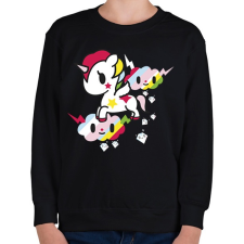 PRINTFASHION unikornis - Gyerek pulóver - Fekete gyerek pulóver, kardigán