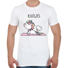 PRINTFASHION Unikornis jóga - Férfi póló - Fehér férfi póló
