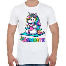PRINTFASHION Unikornis jóga - Férfi póló - Fehér férfi póló
