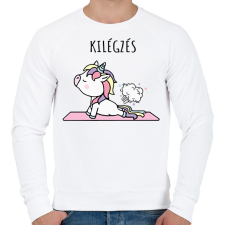 PRINTFASHION Unikornis jóga - Férfi pulóver - Fehér férfi pulóver, kardigán