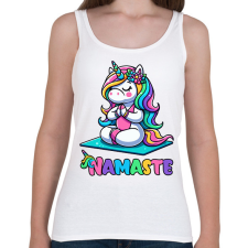 PRINTFASHION Unikornis jóga - Női atléta - Fehér női trikó