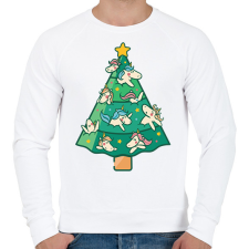 PRINTFASHION Unikornis karácsonyfa - Férfi pulóver - Fehér férfi pulóver, kardigán