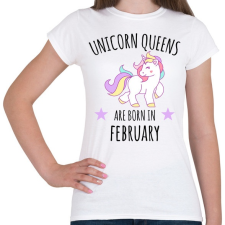 PRINTFASHION Unikornis királylányok születésnapja februárban - Női póló - Fehér női póló