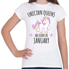 PRINTFASHION Unikornis királylányok születésnapja januárban - Női póló - Fehér női póló