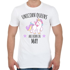 PRINTFASHION Unikornis királylányok születésnapja májusban - Férfi póló - Fehér férfi póló