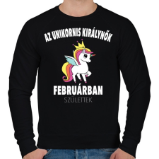 PRINTFASHION Unikornis királynők februárban születtek (MAGYAR) - Férfi pulóver - Fekete férfi pulóver, kardigán