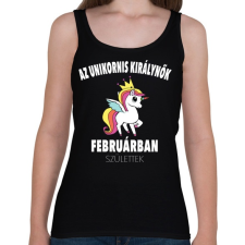 PRINTFASHION Unikornis királynők februárban születtek (MAGYAR) - Női atléta - Fekete női trikó
