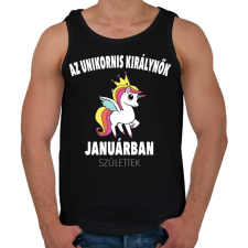 PRINTFASHION Unikornis királynők januárban születtek (MAGYAR) - Férfi atléta - Fekete atléta, trikó