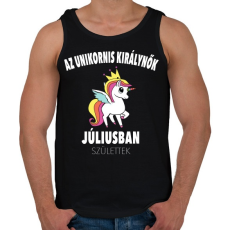 PRINTFASHION Unikornis királynők júliusban születtek (MAGYAR) - Férfi atléta - Fekete