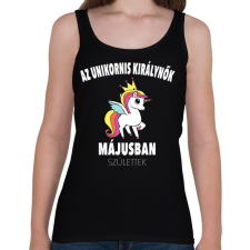 PRINTFASHION Unikornis királynők májusban születtek (MAGYAR) - Női atléta - Fekete női trikó
