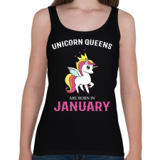 PRINTFASHION Unikornis királynők születésnapja Januárban - Női atléta - Fekete atléta, trikó