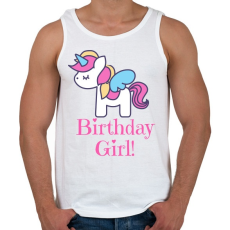 PRINTFASHION Unikornis kiscsaj születésnapja - Férfi atléta - Fehér