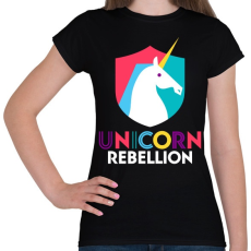 PRINTFASHION Unikornis lázadás - Női póló - Fekete