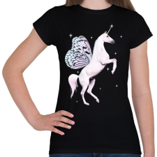PRINTFASHION Unikornis lepke - Női póló - Fekete női póló
