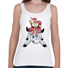 PRINTFASHION Unikornis lovaglás - Női atléta - Fehér női trikó