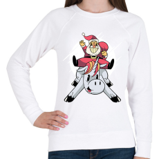 PRINTFASHION Unikornis lovaglás - Női pulóver - Fehér