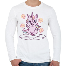 PRINTFASHION Unikornis mágus - Férfi hosszú ujjú póló - Fehér