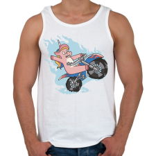 PRINTFASHION Unikornis motoron - Férfi atléta - Fehér atléta, trikó