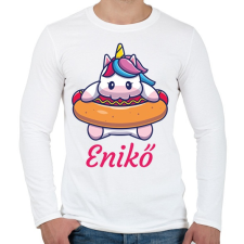 PRINTFASHION Unikornis - Névvel - Férfi hosszú ujjú póló - Fehér férfi póló