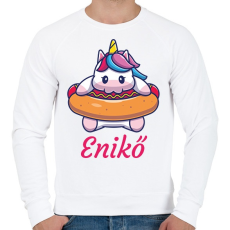 PRINTFASHION Unikornis - Névvel - Férfi pulóver - Fehér