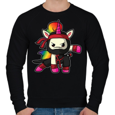 PRINTFASHION Unikornis ninja harcos - Férfi pulóver - Fekete férfi pulóver, kardigán