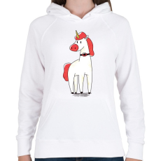 PRINTFASHION Unikornis - Női kapucnis pulóver - Fehér