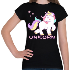 PRINTFASHION unikornis - Női póló - Fekete