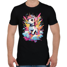 PRINTFASHION Unikornis punk - Férfi póló - Fekete férfi póló