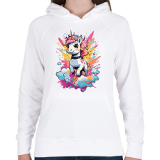 PRINTFASHION Unikornis punk - Női kapucnis pulóver - Fehér női pulóver, kardigán