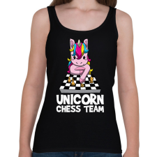 PRINTFASHION Unikornis sakk csapat - Női atléta - Fekete női trikó