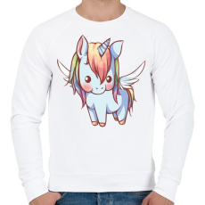 PRINTFASHION Unikornis szárnyakkal - Férfi pulóver - Fehér