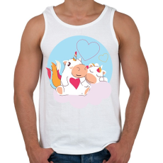 PRINTFASHION Unikornis szerelem - Férfi atléta - Fehér