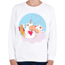 PRINTFASHION Unikornis szerelem - Gyerek pulóver - Fehér gyerek pulóver, kardigán