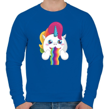 PRINTFASHION Unikornis szivárvány - Férfi pulóver - Királykék férfi pulóver, kardigán