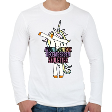 PRINTFASHION Unikornis szülinap december - Férfi hosszú ujjú póló - Fehér férfi póló