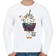 PRINTFASHION Unikornis szülinap december - Férfi pulóver - Fehér férfi pulóver, kardigán