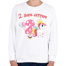 PRINTFASHION Unikornis szülinap, egyedi évszámmal - Gyerek pulóver - Fehér gyerek pulóver, kardigán