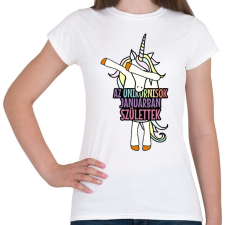 PRINTFASHION Unikornis szülinap január - Női póló - Fehér női póló