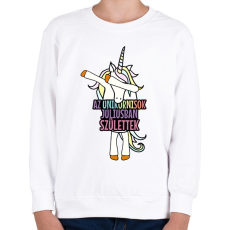 PRINTFASHION Unikornis szülinap július - Gyerek pulóver - Fehér