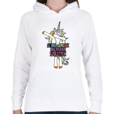 PRINTFASHION Unikornis szülinap május - Női kapucnis pulóver - Fehér női pulóver, kardigán