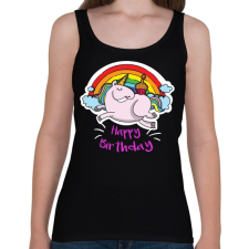 PRINTFASHION Unikornis szülinap - Női atléta - Fekete női trikó