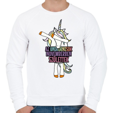 PRINTFASHION Unikornis szülinap november - Férfi pulóver - Fehér