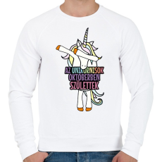 PRINTFASHION Unikornis szülinap október - Férfi pulóver - Fehér