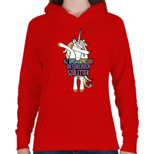 PRINTFASHION Unikornis szülinap október - Női kapucnis pulóver - Piros női pulóver, kardigán