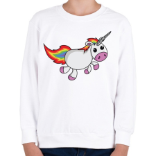 PRINTFASHION Unikornis vidáman fut - Gyerek pulóver - Fehér gyerek pulóver, kardigán