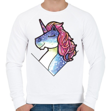 PRINTFASHION Unikornis vízfesték - Férfi pulóver - Fehér férfi pulóver, kardigán