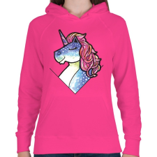 PRINTFASHION Unikornis vízfesték - Női kapucnis pulóver - Fukszia női pulóver, kardigán