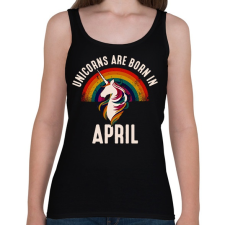 PRINTFASHION Unikornisok áprilisban születnek - Női atléta - Fekete női trikó