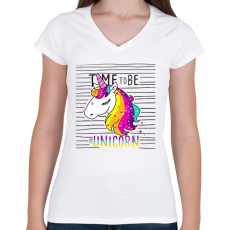 PRINTFASHION Unikornisok ideje - Női V-nyakú póló - Fehér