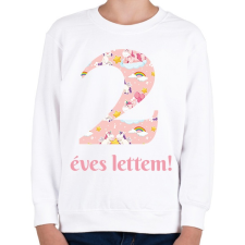 PRINTFASHION Unikornisos minta - Számmal - Gyerek pulóver - Fehér gyerek pulóver, kardigán